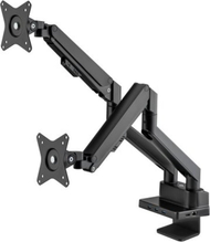 Krah i dyfishtë për monitorë Manhattan Dual Desk Mount, deri 27", me gas spring dhe docking, i zi