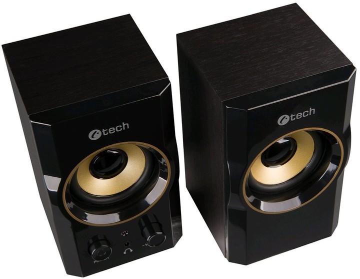 Altoparlantë C-TECH SPK-11, PC, 2.0, zezë / ari