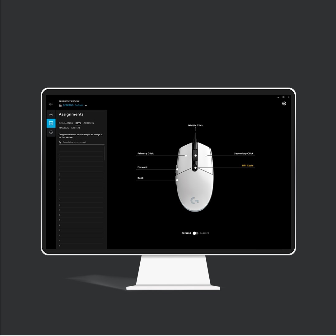 Maus gaming Logitech G203 LIGHTSYNC, 6 butona, RGB, i bardhë