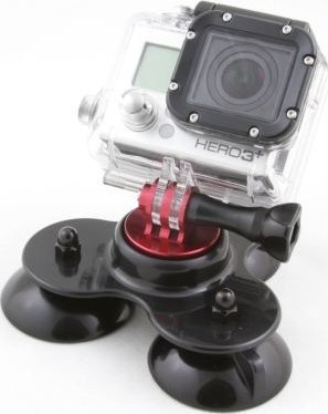 Mbajtëse me thithëse Xrec 3D Mount, 3 kupa, për GoPro Hero, e zezë