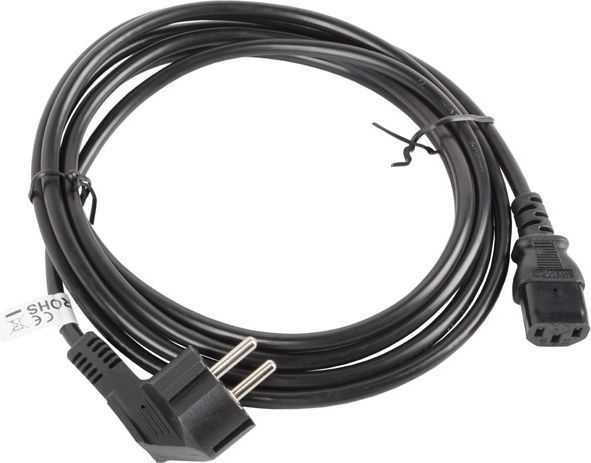Kabllo Lanberg CEE 7/7 Power Cord - IEC 320 C13 (CA-C13C-11CC-0030-BK), 3m. e zezë