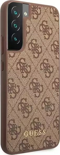 Kuti telefoni Guess GUHCS23SG4GFBR për Samsung Galaxy S23, hard case, 4G Metal Gold Logo, kafe
