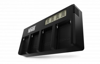 Karikues baterish Newell DF-4CH, 4 kanale, për bateri NP-F960 NP-F970, i zi