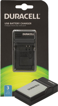 Karikues për kamerë Duracell DRC5906, me kabllo USB, për bateri DR9925 Canon LP-E5, i zi