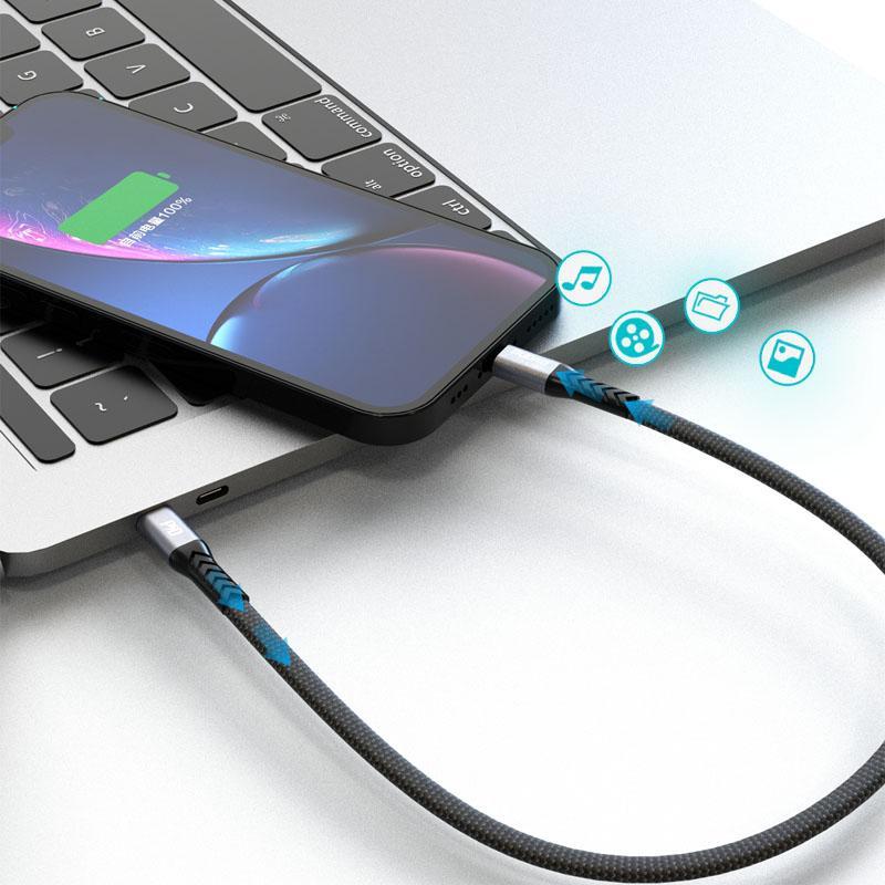 Kabllo karikimi Dudao L10P USB C në Lightning, PD 20W, 0.23m, e zezë