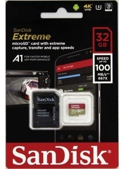 Kartë memorie SanDisk Micro SDHC Extreme V30 32GB 100MB/s UHS-I U3 + SD adapter