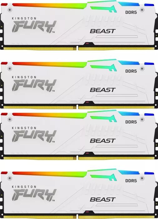 Memorie Kingston Fury Beast RGB, DDR5, 128 GB, 5200 MHz, CL40, KF552C40BWAK4-128