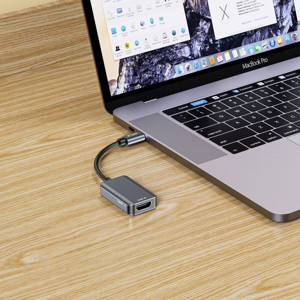 Адаптер кабел USB C во HDMI Tech Protect UltraBoost, 4K 60Hz, алуминиум, сив