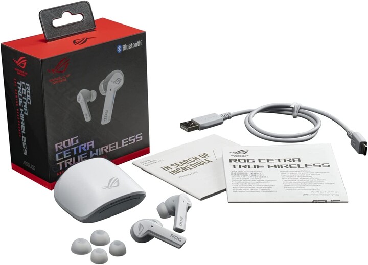 Dëgjuese ASUS ROG Cetra True Wireless, të bardha