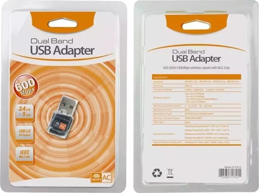 Adapter WiFi USB RoGer 802.11ac, Dual Band 2.4GHz 5GHz, i zi