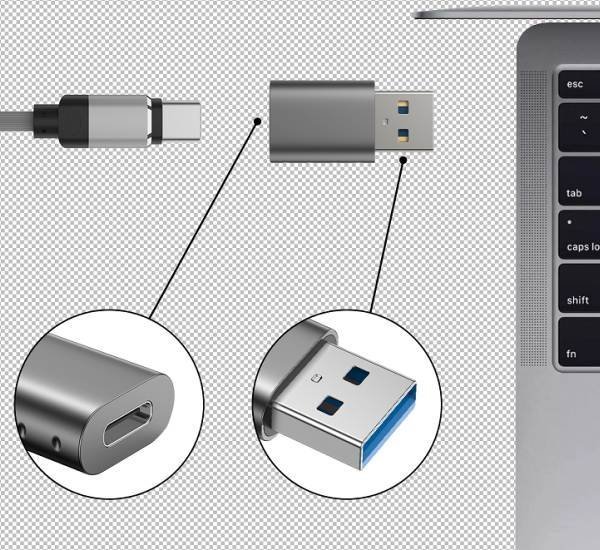 Адаптер USB Swissten, USB 3.0 во USB-C, пренос на податоци и полнење, црн