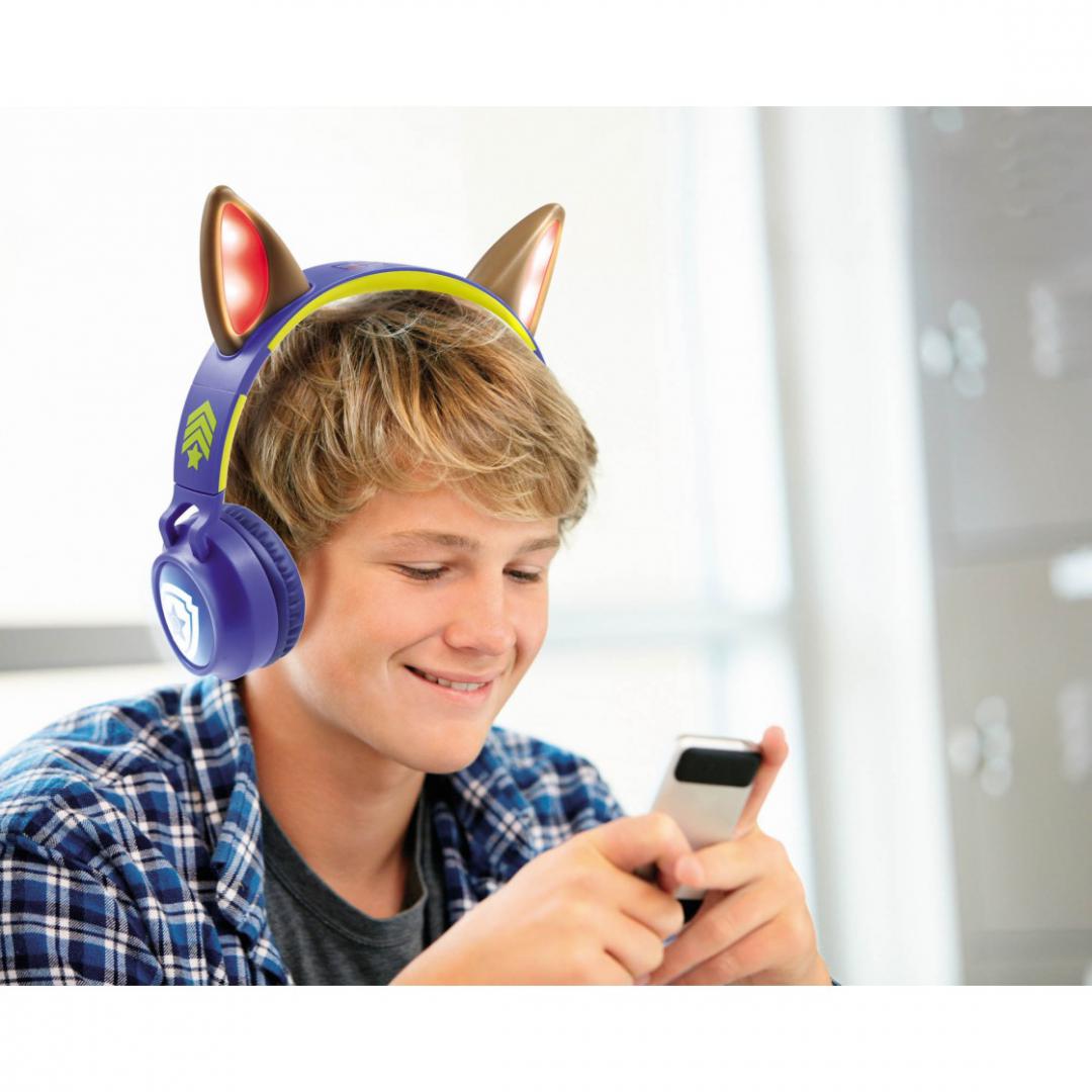 Kufje Bluetooth për fëmijë Lexibook Chase Paw Patrol, me dritë LED, me kabllo dhe Micro SD, blu