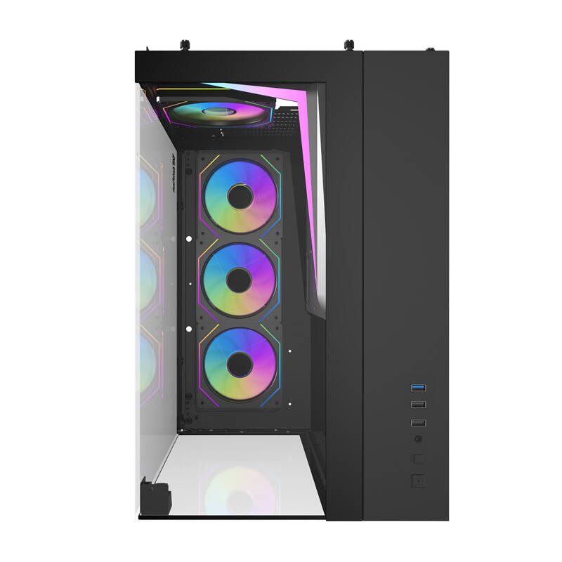 Kuti kompjuteri DarkFlash TH285 ATX Cube, gaming, ARGB, xham i temperuar, e zezë