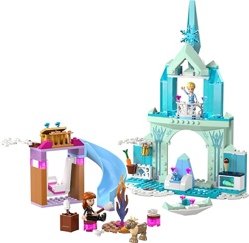 Lodër ndërtuese LEGO Disney Elsa Frozen Castle, me figurina, shumëngjyrëshe