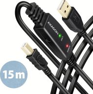Kabllo USB Axagon ADR-215B, USB-A në USB-B, 15 m, e zezë