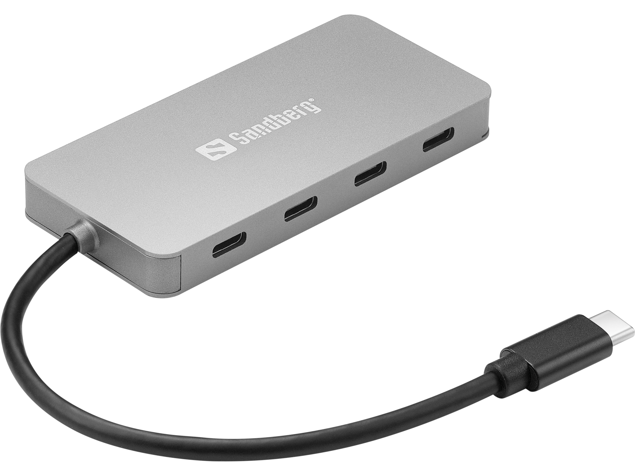 Hub USB Sandberg 136-41, USB-C në 4x USB-C, 10 Gbit/s, gri