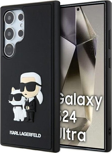 Mbulesë telefoni Karl Lagerfeld 3D Rubber Karl and Choupette për Samsung Galaxy S24 Ultra, TPU, mbrojtëse, e zezë