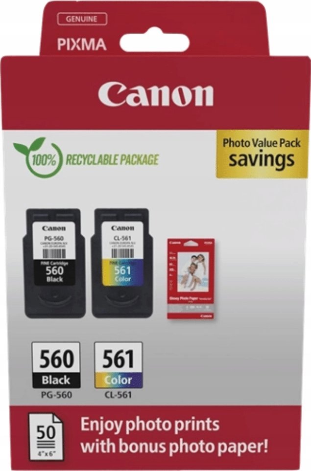 Kuti bojë printeri Canon PG-560 CL-561, multipack, me letër fotografike