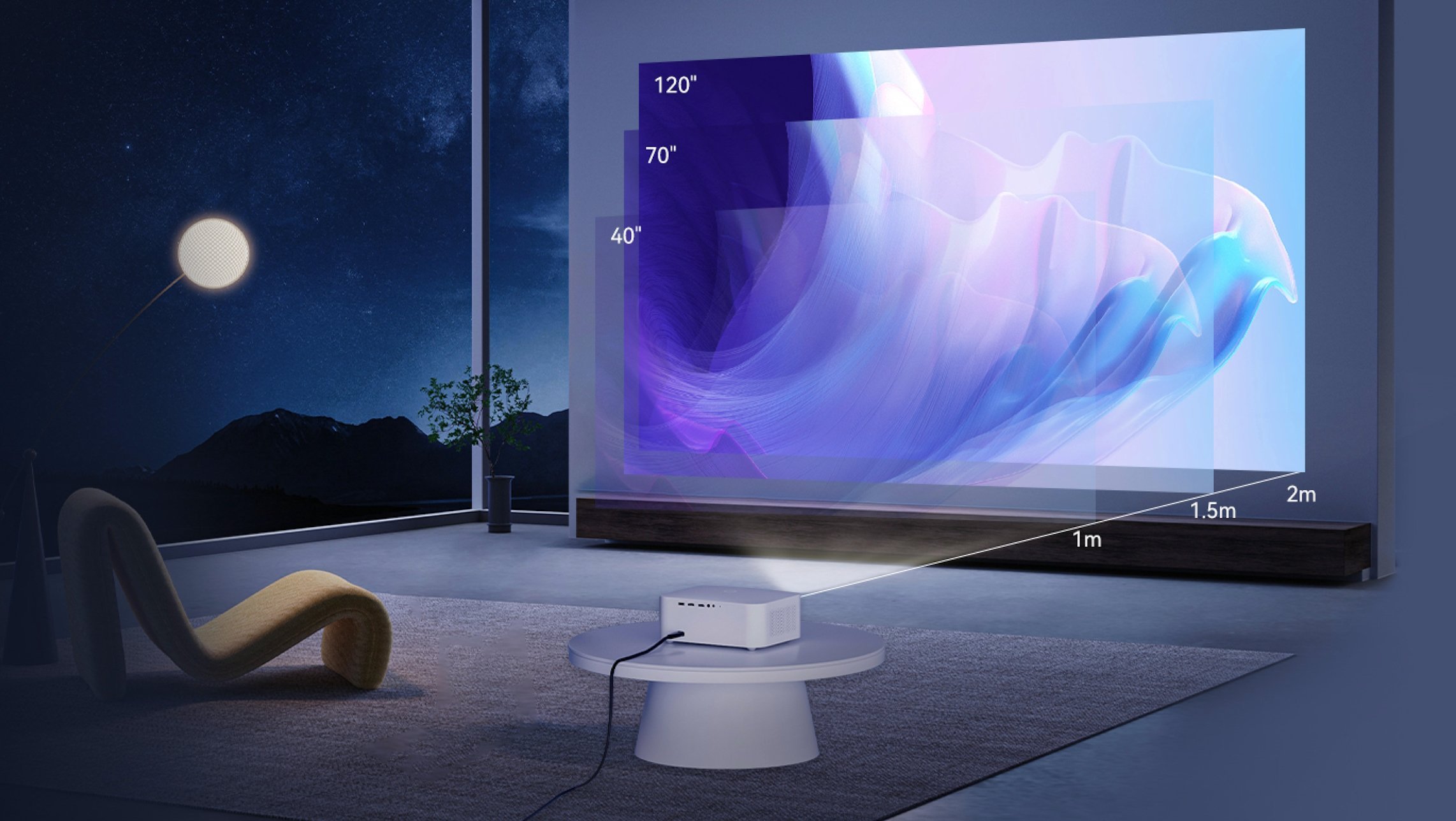 Projektor Xiaomi Wanbo X2 Pro, Full HD, WiFi, i bardhë