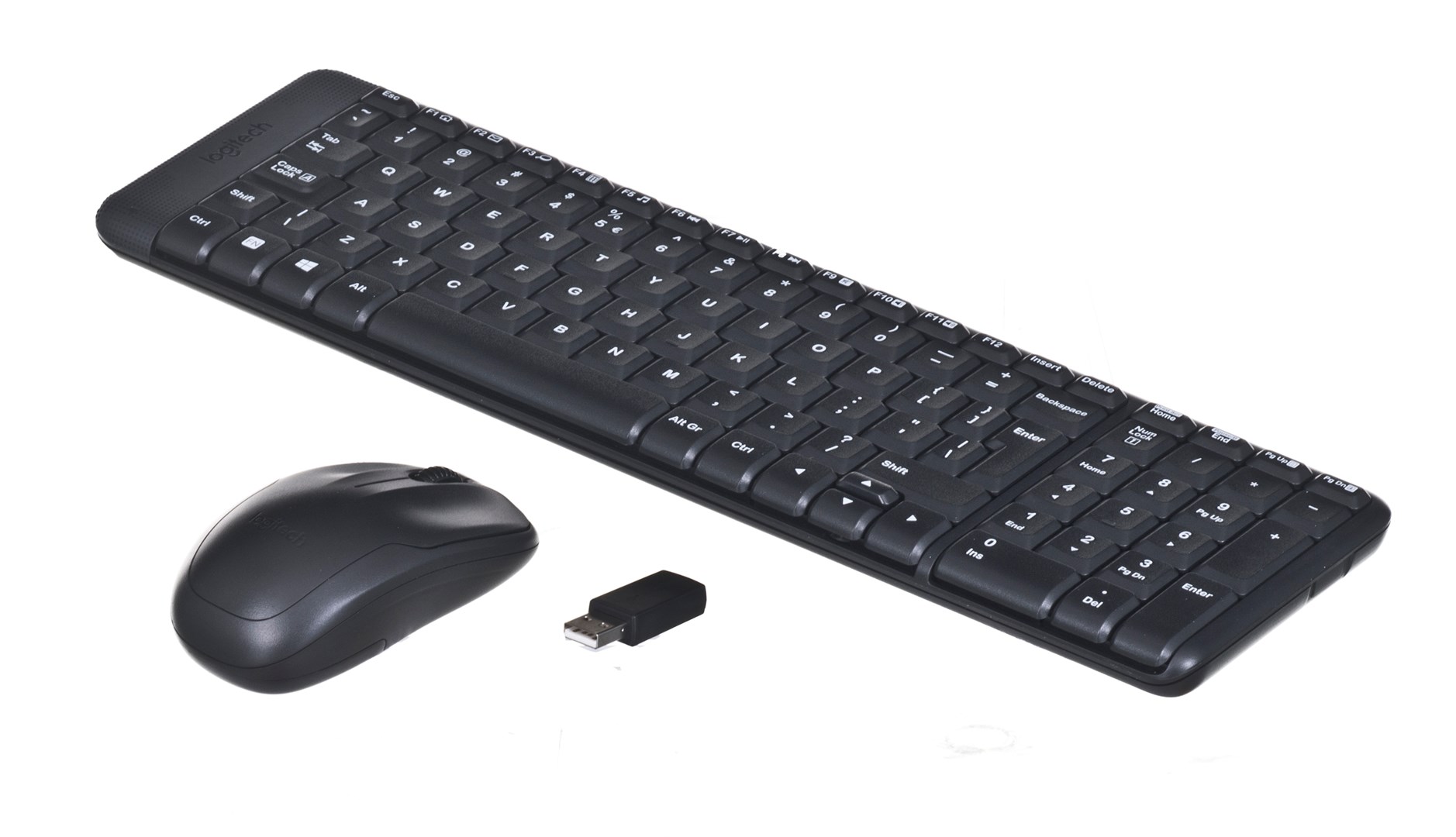 Set tastierë dhe maus Logitech MK220, Wireless, QWERTY, i zi
