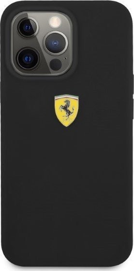 Mbështjellës telefoni Ferrari FESSIHMP13XBK për iPhone 13 Pro Max, silikon, MagSafe, i zi