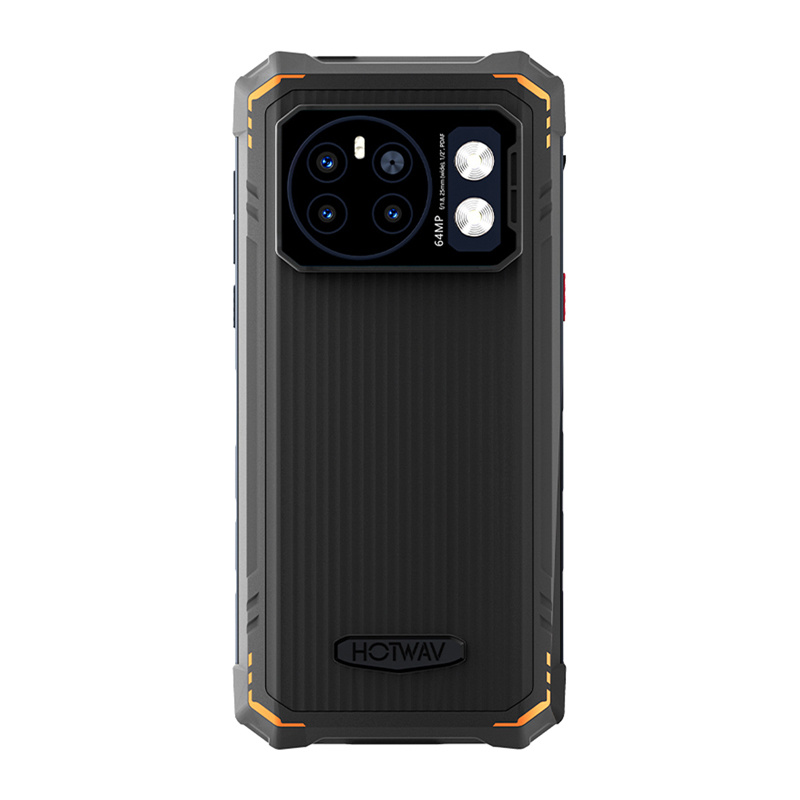 Telefoni i fortifikuar HOTWAV Cyber 13, 6.6", 8GB 128GB, i zi me portokalli