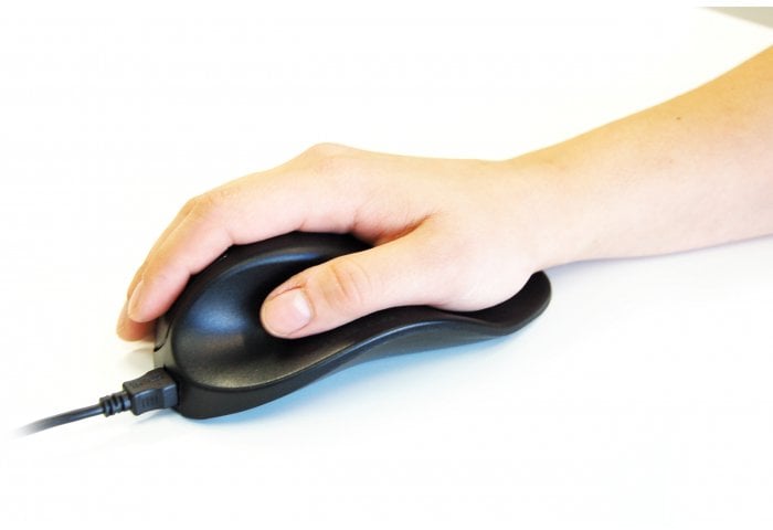 Mausi ergonomik BakkerElkhuizen HandShoeMouse, USB, për dorën e djathtë, madhësia Large, i zi