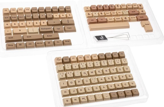 Set keycaps Ducky Boba, PBT, profil MDA, kafe
