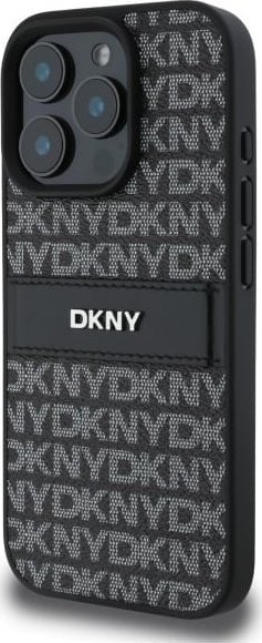 Mbulesë telefoni DKNY PU Leather Repeat Pattern, për iPhone 16 Pro, e zezë