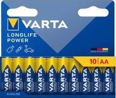 Алкални батерии VARTA LONGLIFE POWER AA, 1.5V, пакување 10 парчиња