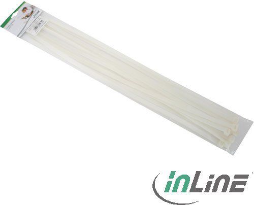 Kapëse kabllosh InLine Cable Tie 59963D, set 10 copë, të bardha