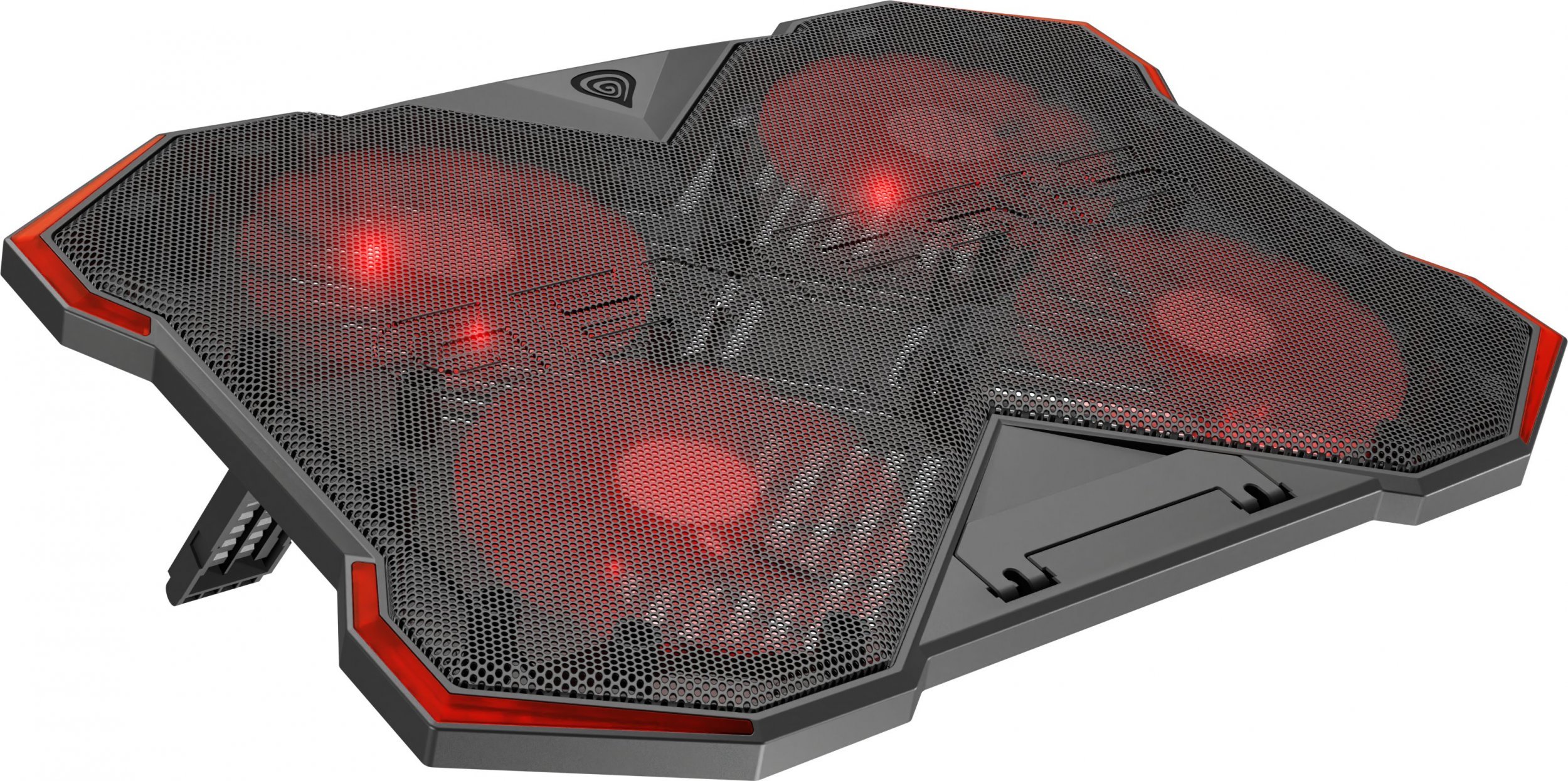 Bazë ftohëse për laptop Genesis OXID 260 NHG-2075, 17.3", 4 ventilatorë, me drita të kuqe