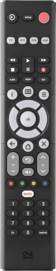 Telekomandë universale One For All URC1242, për TV dhe audio video, gri