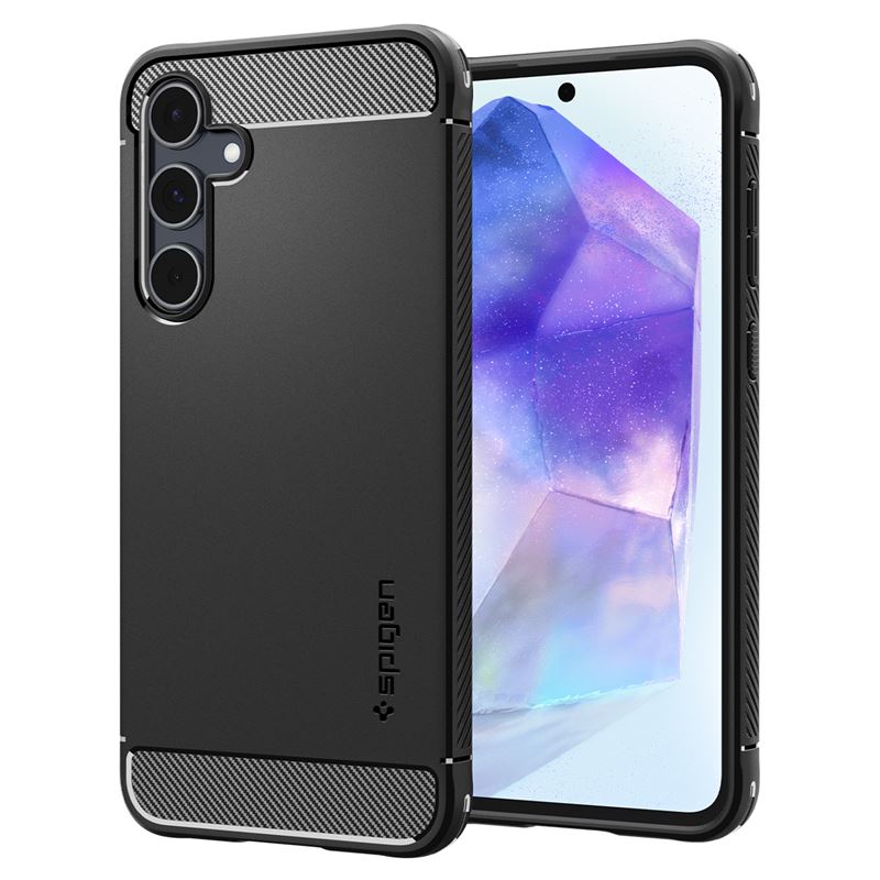 Mbështjellëse për Samsung Galaxy A55 Spigen Rugged Armor, e zezë