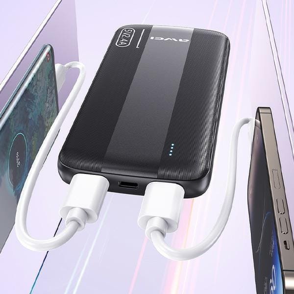 Powerbank Awei P20K, 10000mAh, 2x УСБ, црн