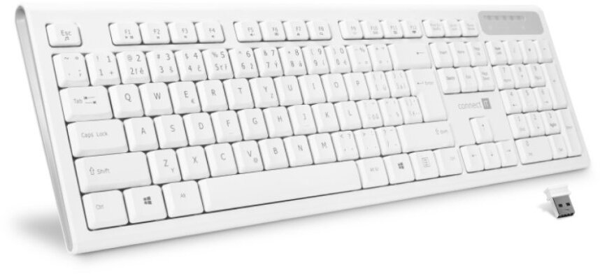 Tastierë wireless CONNECT IT CKB-3010-CS, CZ/SK, e bardhë
