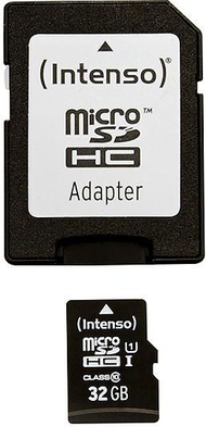 Картичка меморија Intenso Premium MicroSDHC, 32GB, Class 10, со адаптер