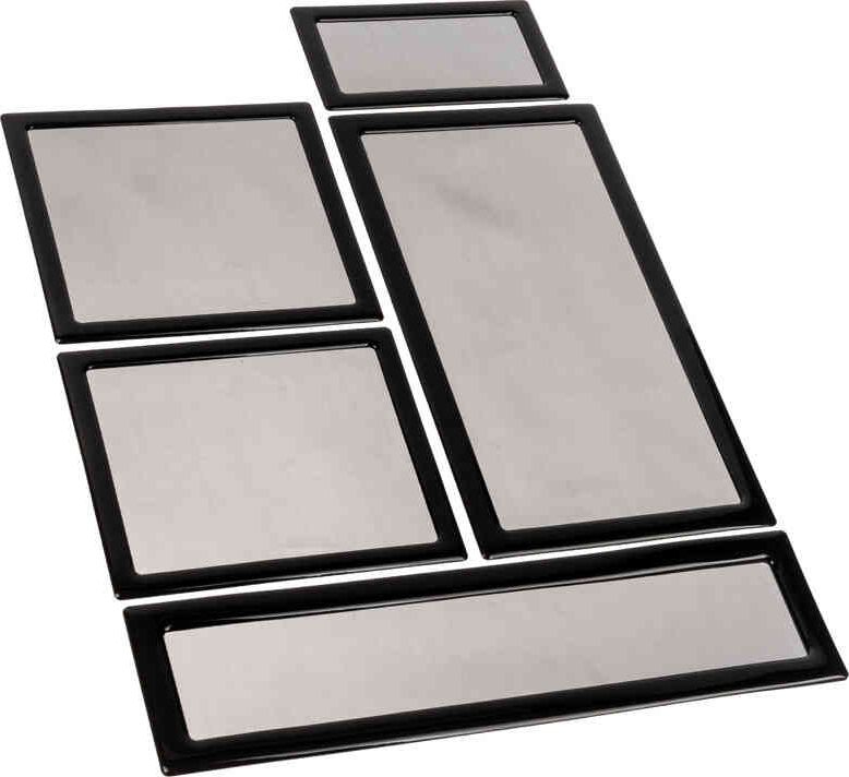 Set filtrash pluhuri DEMCiflex për Lian Li TU150 Mini ITX, magnetik, poliester, e zezë
