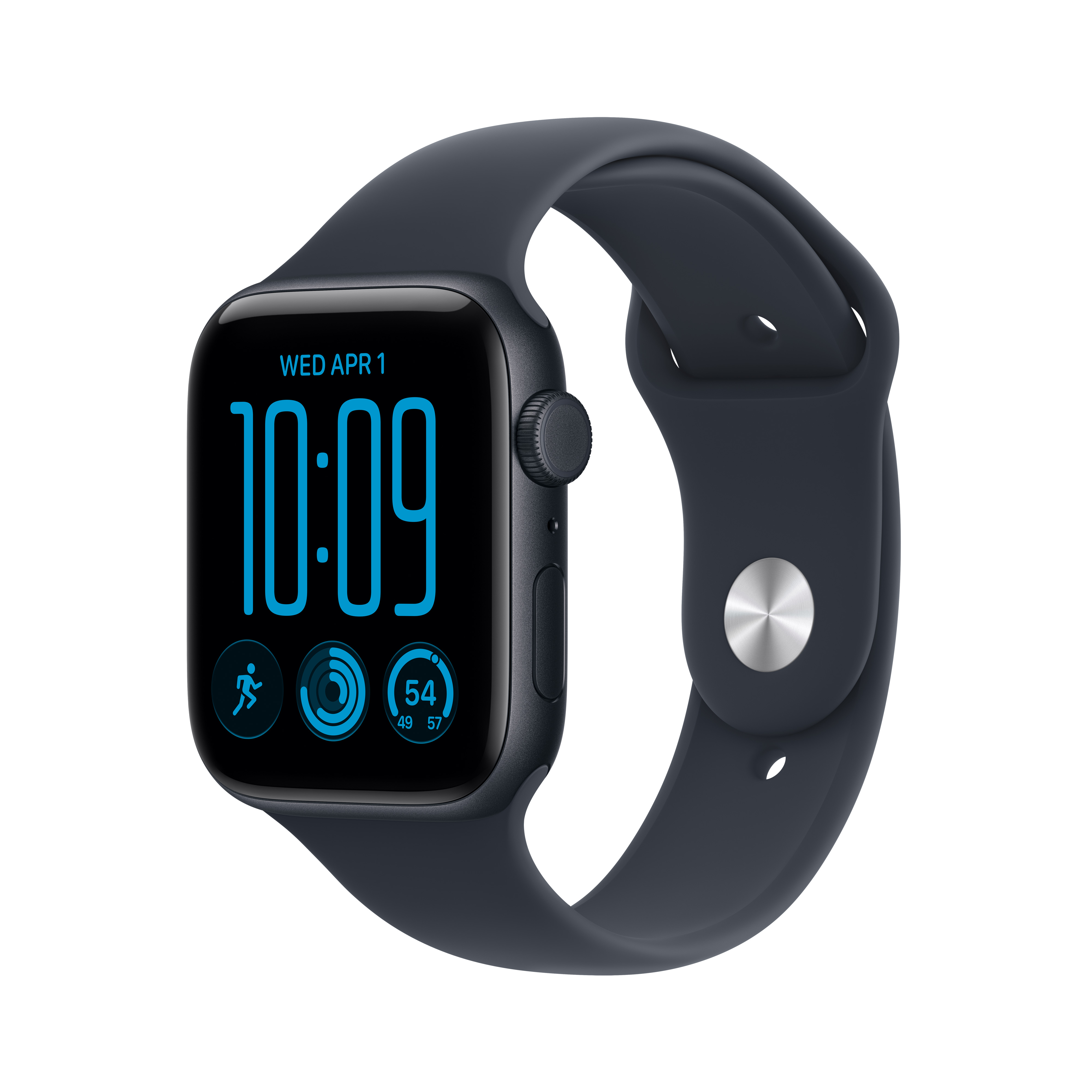 Apple Watch SE3 v2 GPS + Cellular 44mm Midnight Aluminum Case with Navy Blue Sport Band, M/L