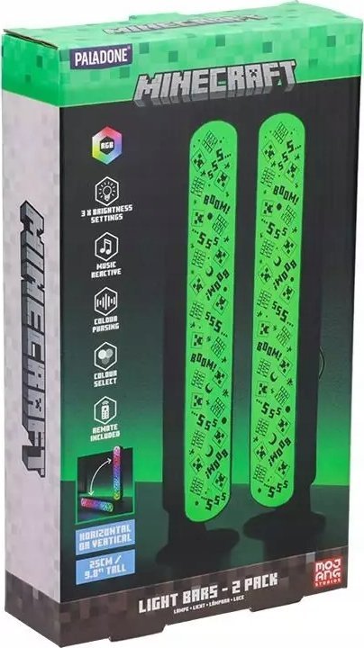 Set drita LED Minecraft Light Bar, 2 copë, me telekomandë, shumëngjyrëshe