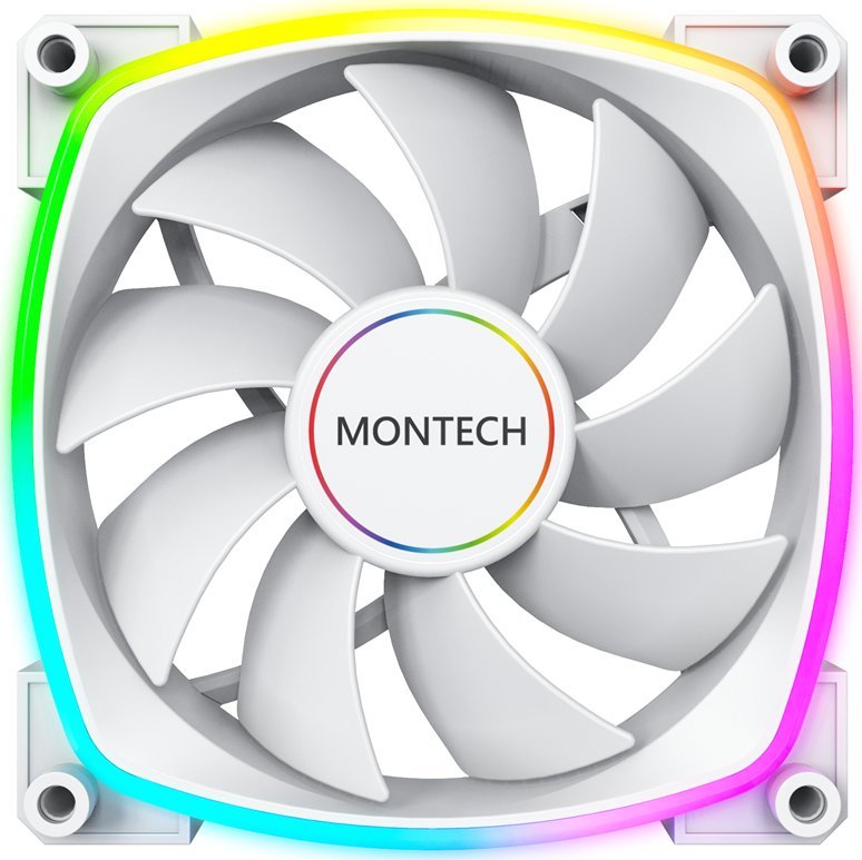 Ventilator PC Montech AX120 PWM, 120mm, ARGB, i bardhë