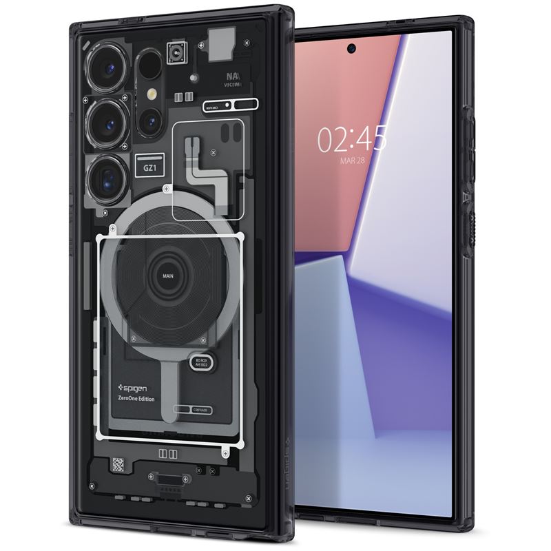 Mbrojtëse për celular Samsung Galaxy S24 Ultra Spigen Ultra Hybrid OneTap Metal Ring MagSafe, e zezë