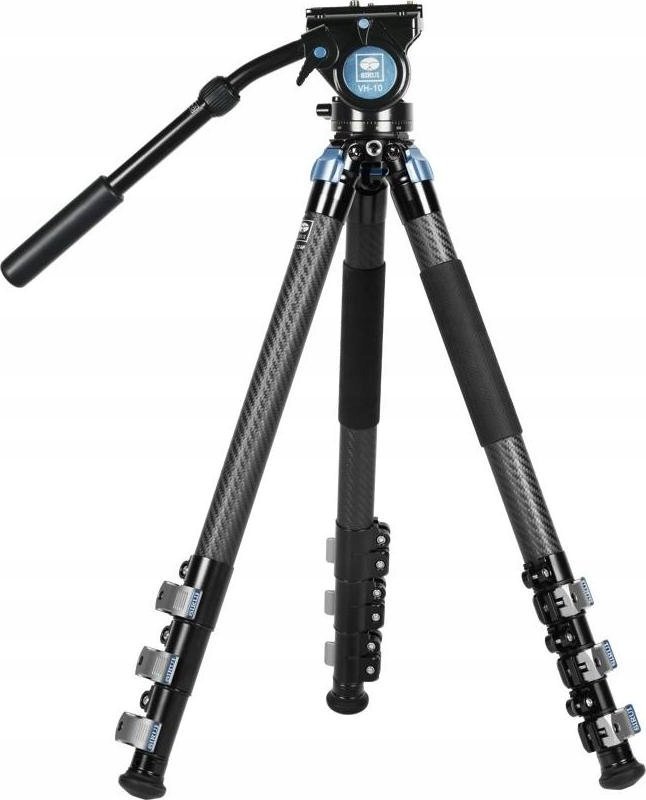 Tripod fotografik SIRUI Landscape me kokë video VH-10, fibër karboni, kapacitet 18 kg, i zi