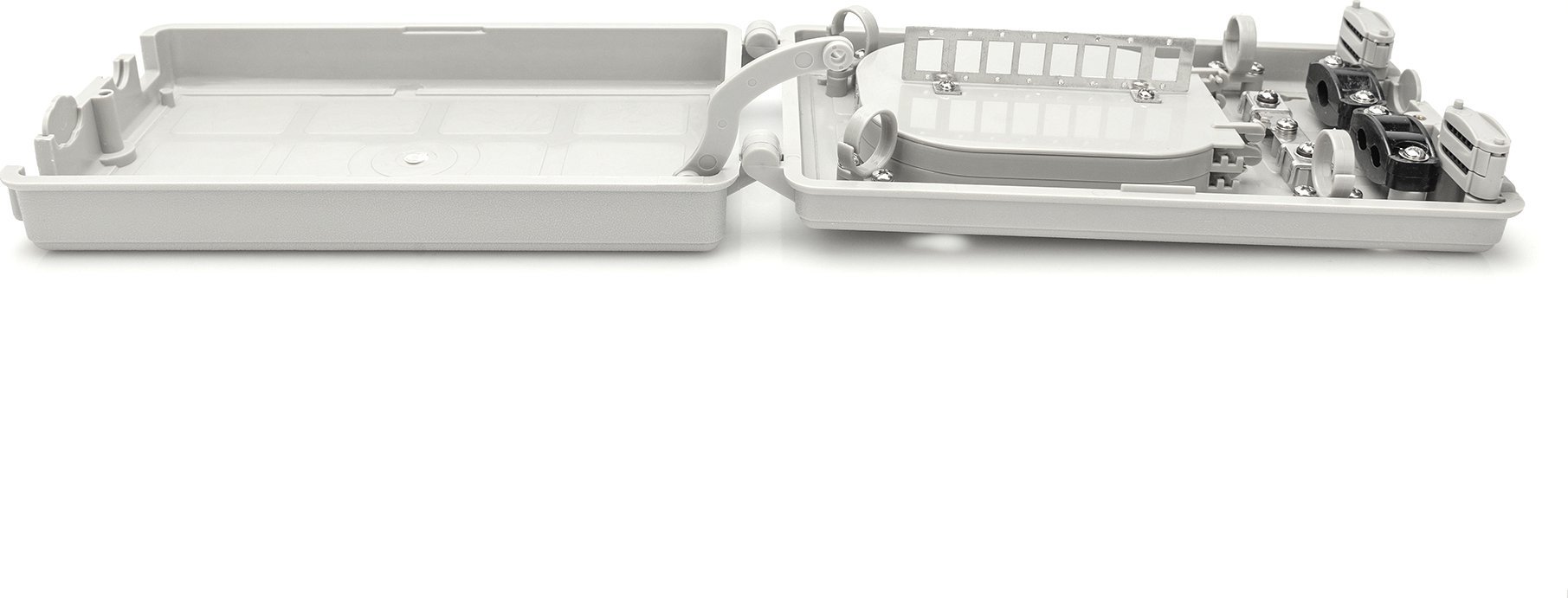 Kuti shpërndarëse fibër optike Digitus LWL-Distri-Box, 6x splicing, 8x SC Simplex ose 8x LC Duplex, gri