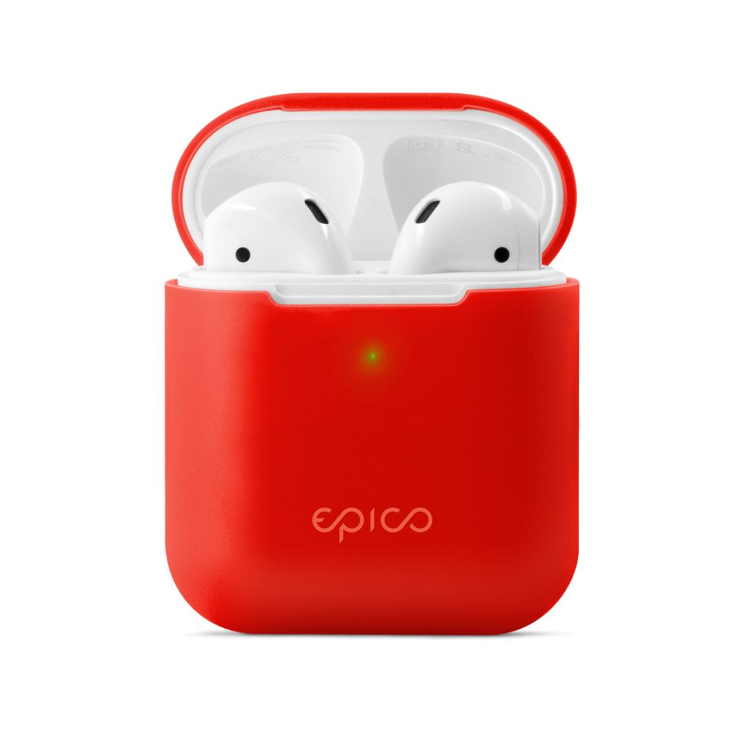 Mbrojtëse Epico Silicone për AirPods (Gjenerata 1 dhe 2), e kuqe