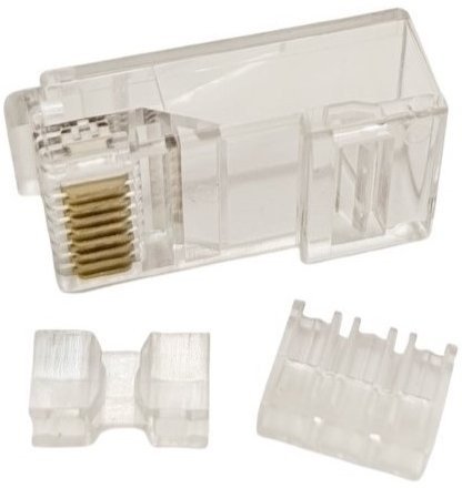 Fisha rrjeti RJ45 UTP CAT6A, 8P8C, paketim 100 copë, transparente