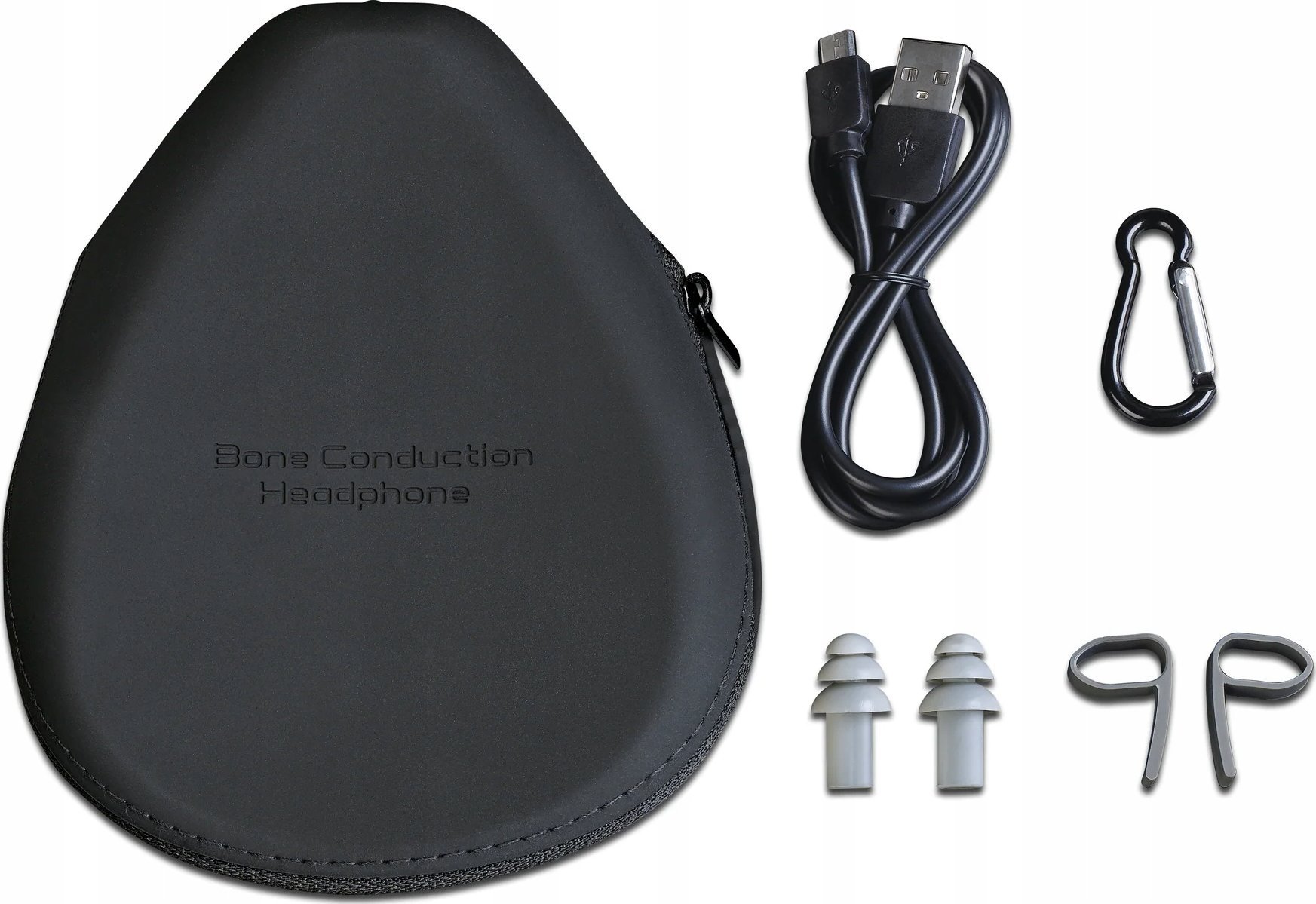 Kufje pa tela Lenco HBC-200GY, bone conduction, Bluetooth 5.0, të zeza