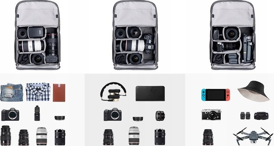 Çantë fotografike K&amp;F Concept KF13.087AV1, 20L, për DSLR dhe laptop 15.6", portokalli jeshile