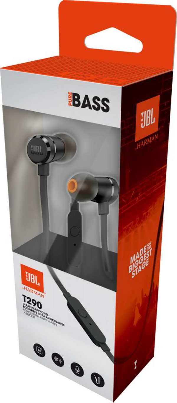 Kufje JBL T290 In-Ear, të zeza
