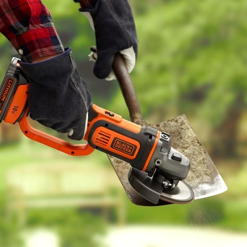 Mulli këndor Black&Decker BCG720N, me bateri 18V, disk 125mm, zi portokalli